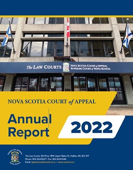 Cover of an annual report showing the front of the Law Courts building.
